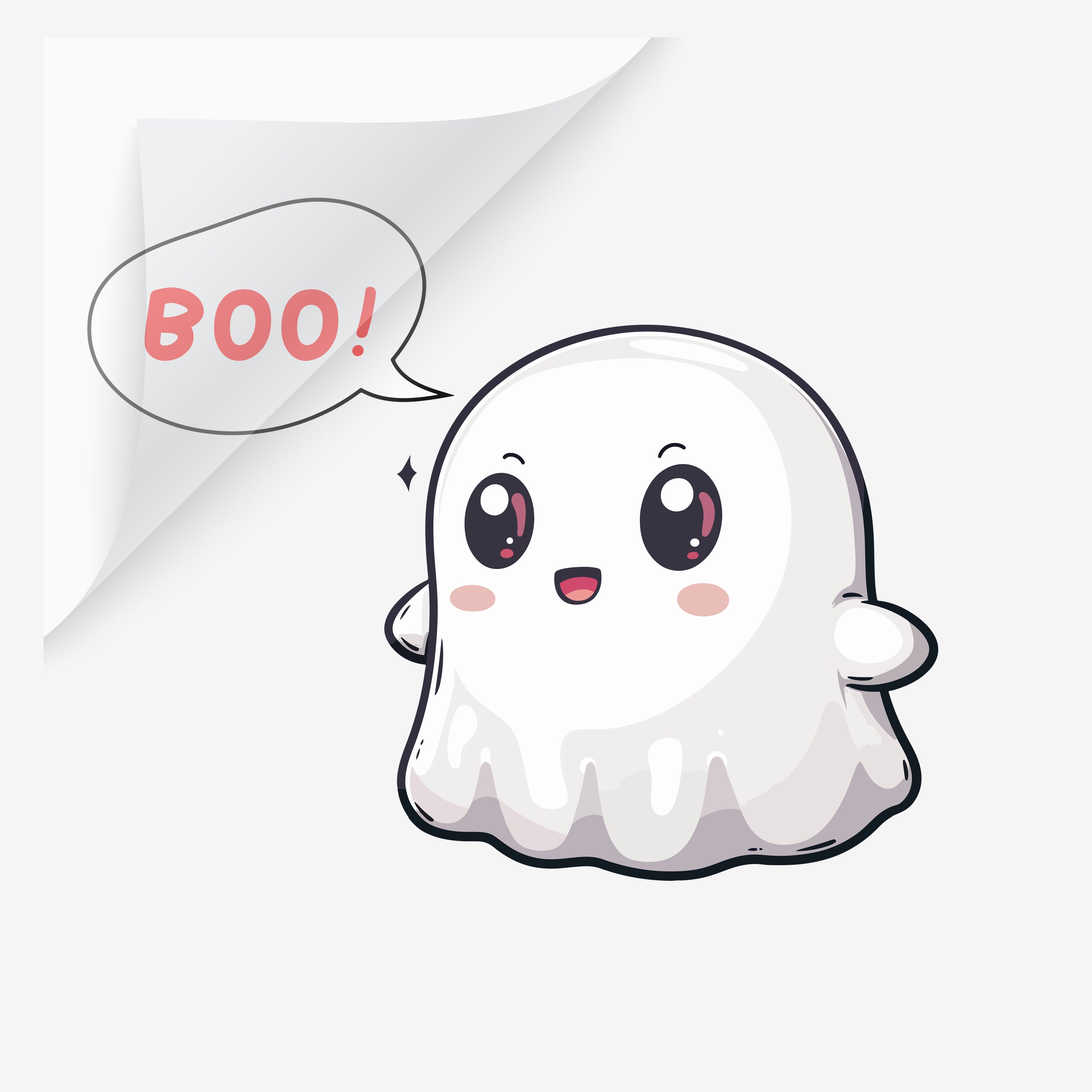 Cute Ghost Saying Boo – Boomerang Prints